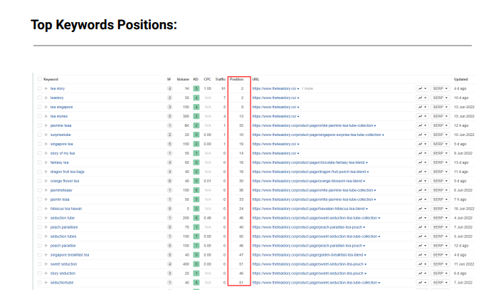 Keywords Positioning on Google